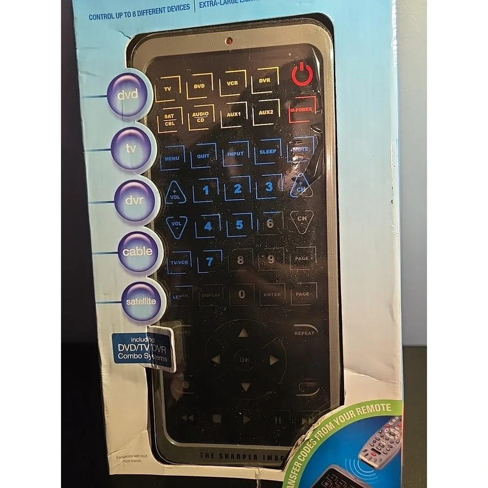 Jumbo Remote With Luminescent Touch Pad NEW‎ IN BOX Sharper Image Universal